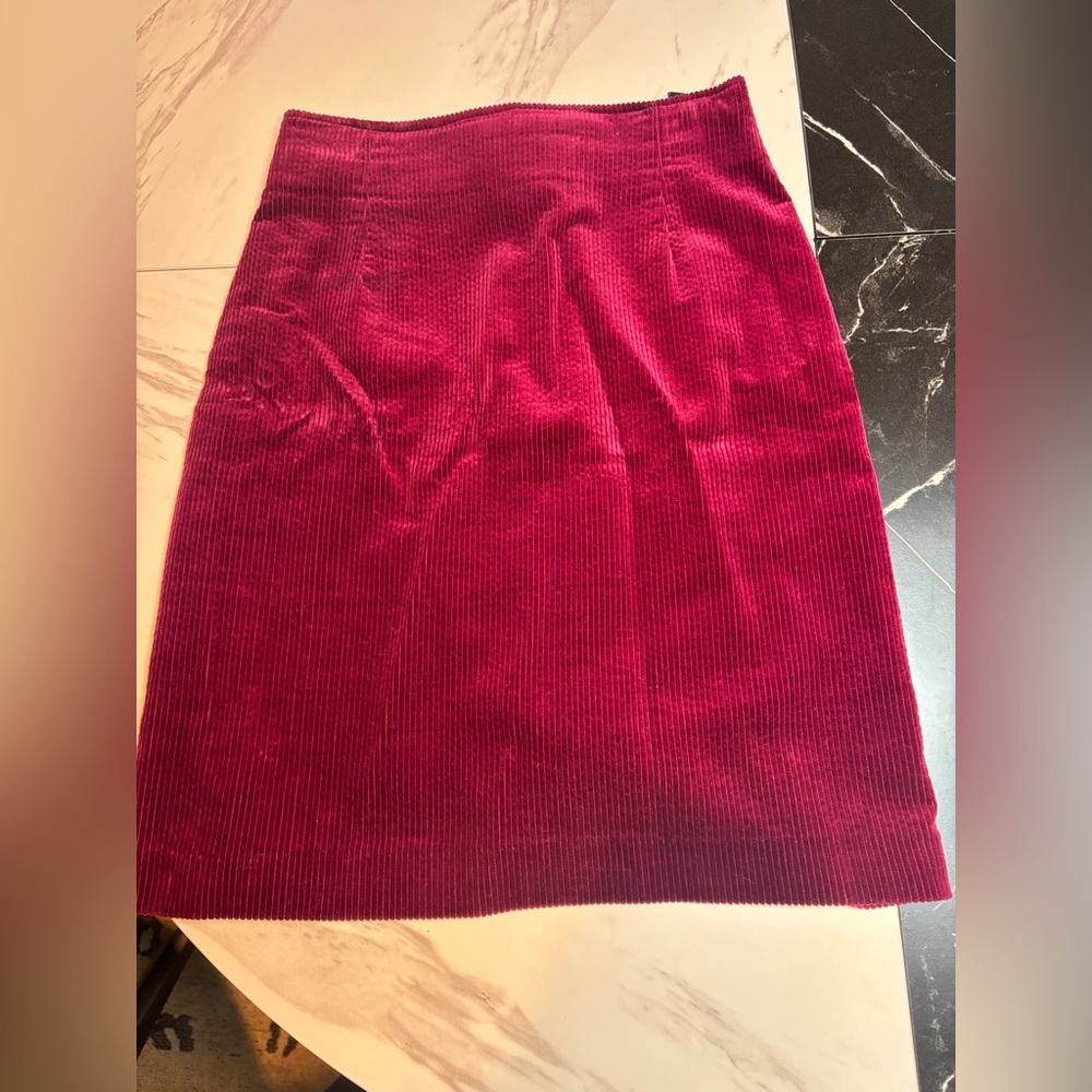 Laura Ashley Purple/Burgundy Corduroy Pencil Skirt
